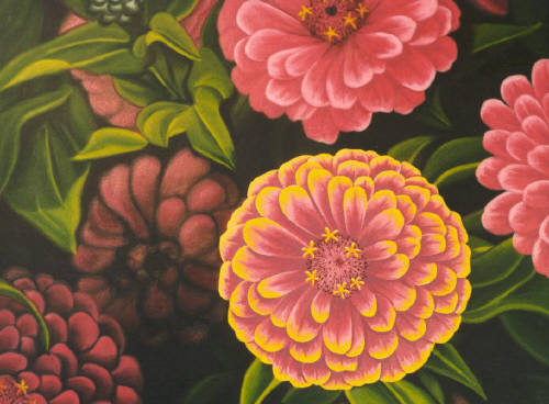 Artist: Ray Pelley, Title: Zinnias - click for larger image