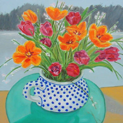Artist: Pat Tolle, Title: Tulips Squared - click for larger image