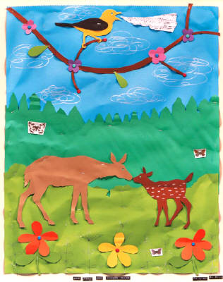 Artist: Bill Braun, Title: Doe, Fawn and Summer Song - click for larger image