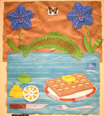 Artist: Bill Braun, Title: Waffle, Fish and Flowers  Commission - click for larger image