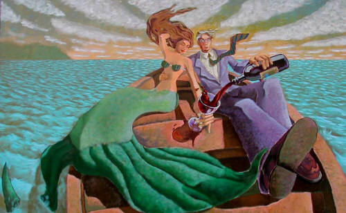 Artist: Brad Caplis, Title: Mermaid and a Merlot - click for larger image