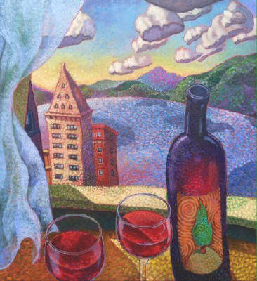 Artist: Brad Caplis, Title: Vino and View - click for larger image
