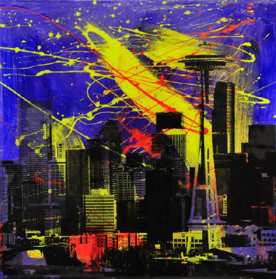 Artist: Brooke Westlund, Title: Seattle Skyline BW18-2020 - click for larger image