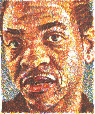 Artist: Chuck Close, Title: Lyle - click for larger image