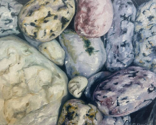 Artist: Debbie Daniels, Title: Beach Rocks - Study - click for larger image