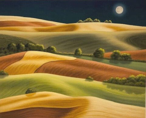 Artist: Doug Martindale, Title: Nightfall on the Palouse - click for larger image