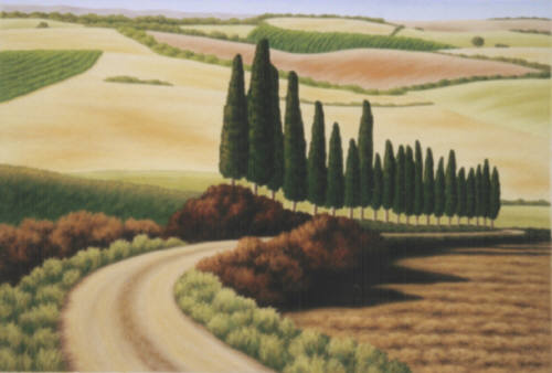 Artist: Doug Martindale, Title: Road Through Tuscany - click for larger image