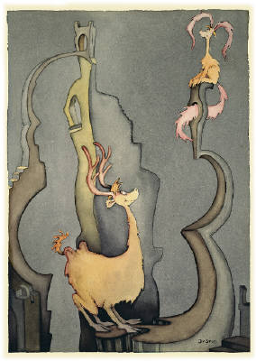 Artist: Dr. Seuss  , Title: Antlered Animal Adoring Pink-Tufted Small Beast - click for larger image