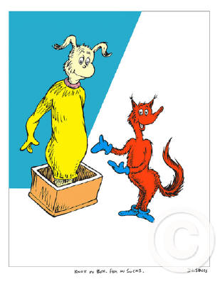 Artist: Dr. Seuss  , Title: Knox in box. Fox in socks. - click for larger image