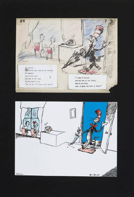 Artist: Dr. Seuss  , Title: We Looked! Then We Saw Him Step on the Mat!  - Diptych - click for larger image