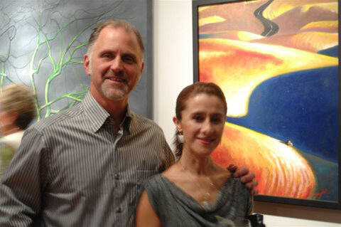 Artist: Gallery Event Photos, Title: Gallery Artist Dan Larsen and Pilar - click for larger image