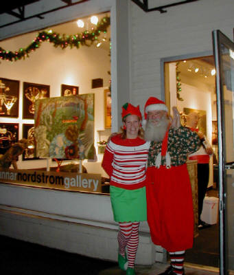 Artist: Gallery Event Photos, Title: Gallery Elf Libby and Santa  - click for larger image