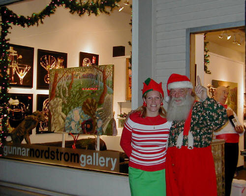 Artist: Gallery Event Photos, Title: Gallery Elf and Santa  - click for larger image