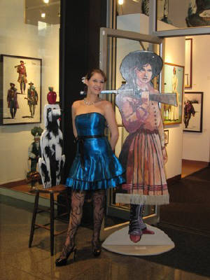 Artist: Gallery Event Photos, Title: If I were Annie, I would want to get rid of the competion too....Our lovely Katie dressing for the occasion  - click for larger image
