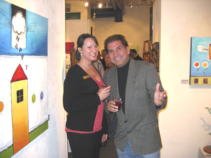 Artist: Gallery Event Photos, Title: Monty, "Mr. Kirkland" and Ms. Tomassi enjoying a festive evening - click for larger image