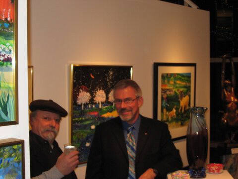 Artist: Gallery Event Photos, Title: Ross collector, Steve and artist Thom Ross - click for larger image