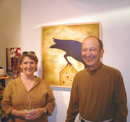 Artist: Gallery Event Photos, Title: Sept 2005-The Wherrys seem happy with their new painting - click for larger image