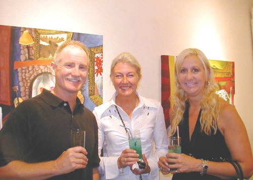 Artist: Gallery Event Photos, Title: Sept 2005- Gallery patrons, Doug, Micki and Nancy enjoying the Blues - click for larger image