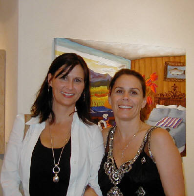 Artist: Gallery Event Photos, Title: Sept 2005- Is it real or Memorex? Two of the Ballard sisters - click for larger image
