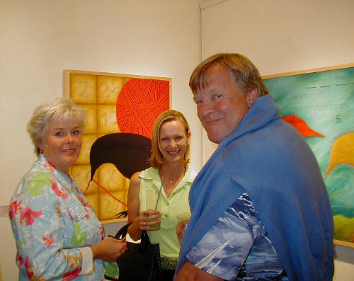 Artist: Gallery Event Photos, Title: Sept 2005- Our Garden Party Chair and Swedish Collectors Tami, Susan and Per - click for larger image