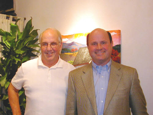 Artist: Gallery Event Photos, Title: Sept 2005- The Gemologist, Tom Harrelson and Attorney Scott Bowen  - click for larger image