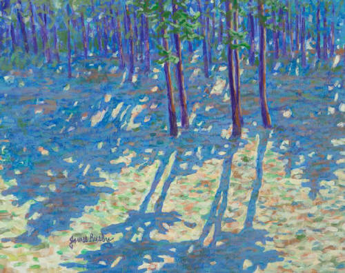 Artist: James Busby, Title: Blue Wooded Landscape - click for larger image