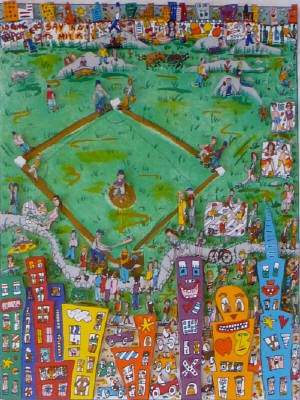 Artist: James Rizzi, Title: Baseball the way it ought to be - 1987 - click for larger image