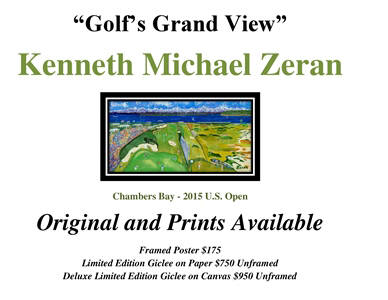 Artist: Kenneth Michael Zeran, Title: Golf's Grand View - Chambers Bay, Print Varieties  - click for larger image
