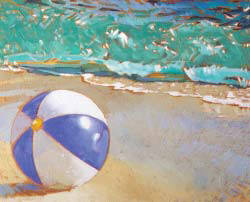 Artist: Kim Starr, Title: Blue and White Beach Ball - click for larger image