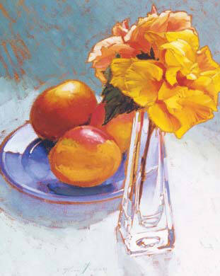 Artist: Kim Starr, Title: Mangos and Hibiscus - click for larger image
