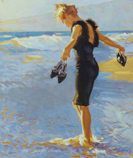 Artist: Kim Starr, Title: Model at Sunset Beach I - click for larger image