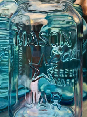 Artist: Kristen Reitz  - Green, Title: Mason in Blues - click for larger image