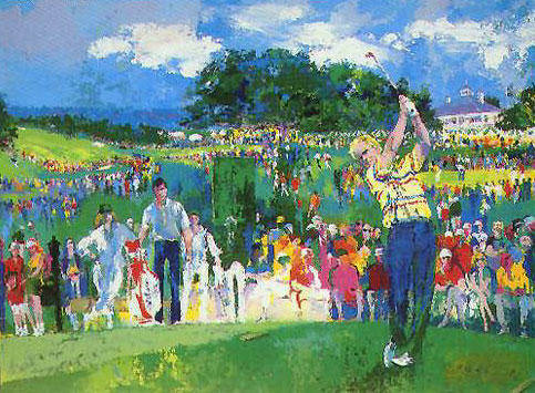 Artist: LeRoy Neiman, Title: April at Augusta 1990 - click for larger image