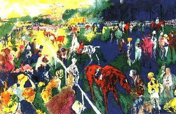 Artist: LeRoy Neiman, Title: Paddock at Chantilly 1992 - click for larger image