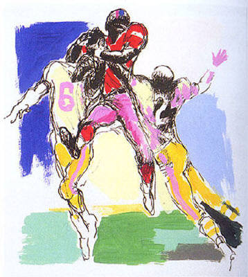 Artist: LeRoy Neiman, Title: Receiver (Football Suite III) 1995 - click for larger image