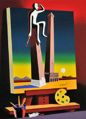 Artist: Mark Kostabi, Title: Loophole with a View - click for larger image
