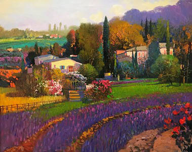 Artist: Ming Feng, Title: Lavender Fields - click for larger image