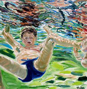 Artist: Pat Tolle, Title: Boy Swimmer - click for larger image