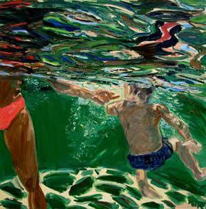 Artist: Pat Tolle, Title: Green Swimmers - click for larger image