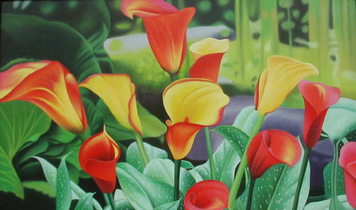 Artist: Robin Robinson, Title: Calla Lilies - click for larger image