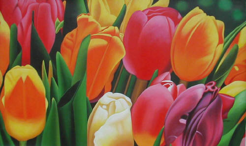 Artist: Robin Robinson, Title: Spring Tulips - click for larger image