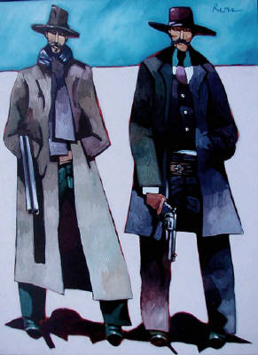 Artist: Thom Ross, Title: Doc and Wyatt - click for larger image
