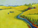 Don Tiller - Green Fields with Blue Cows